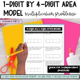 4-digit by 1-digit Area Model Multiplication Word Problems