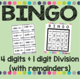 4 digit by 1 digit Division Bingo- PRINT & GO