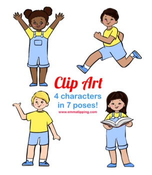 Preview of 4 friends Clip Art: COMPLETE COLLECTION of 56