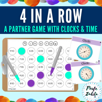 Preview of 4 in a row | Review game to practice time and clocks