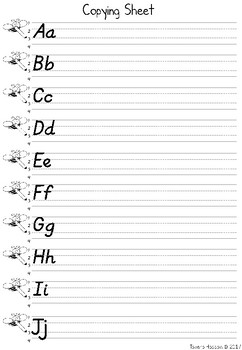 4-lined Copying Sheets letters A-Z ~ Freebie by ANT POWER | TpT