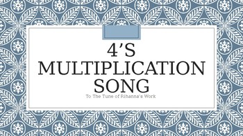 Preview of 4's Multiplication Song (To The Tune Of Rihanna's Work)