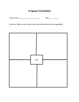 Preview of 4-sqaure worksheet