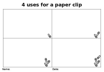 Preview of 4 uses for a paper clip PYP provocation tools theme [Editable PPT]