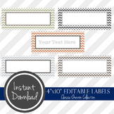 4" x 10" EDITABLE PRINTABLE Labels - Classic Chevron Collection