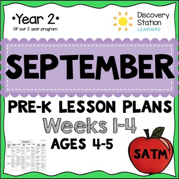 Preview of 4 year old Preschool SEPTEMBER Lesson Plans (Weeks 1-4)