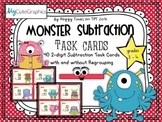 40 2 DIGIT NUMBERS SUBTRACTION TASK CARDS (with/ without r