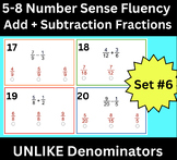 40 5-8 AimsWeb Task Cards: Add + Subtract Fractions w/ Unl