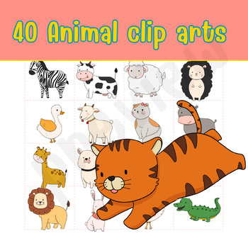 Preview of 40 Adorable Animal Clip Arts - Perfect for All Your Creative Projects