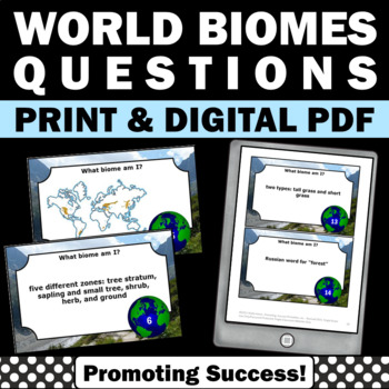 Preview of Types of Biomes and Ecosystems Activities Fun Environmental Science Vocabulary