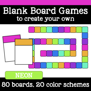 Preview of 80+ Blank Board Games {Neon Version} Personal & Commercial Use