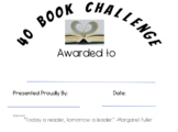 40 Book Challenge Certificate Editable