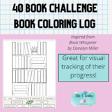 40 Book Challenge Coloring Log-Bullet Journal Book Tracker