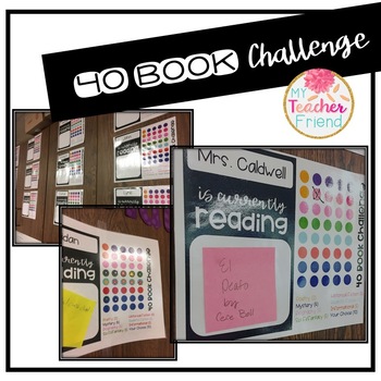 Preview of 40 Book Challenge Dot Tracker Materials