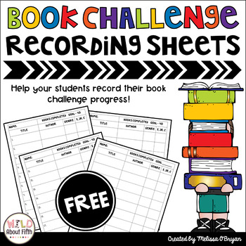 Preview of Book Challenge FREE Recording Sheets