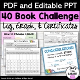 40 Book Challenge Forms INDEPENDENT READING Log Graph Cert