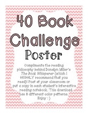 40 Book Challenge Poster | The Book Whisperer | FREEBIE