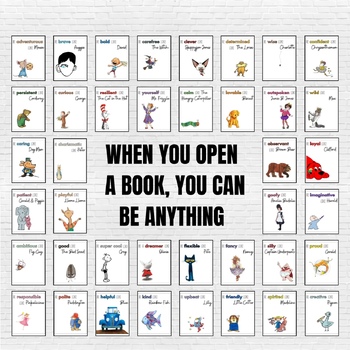 Preview of 40 Book Character Printouts - Storybook Affirmation - Classroom Decoration