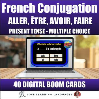 Preview of French Boom Cards ÊTRE AVOIR ALLER FAIRE Present Conjugation - Grammar