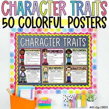 50 Character Trait Posters In Person Digital Learning Tpt
