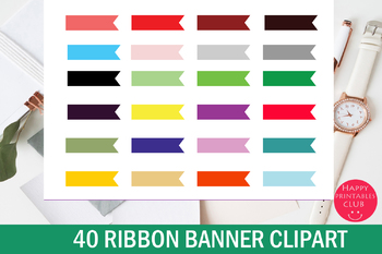 Preview of 40 Colors Ribbon Banner Clipart