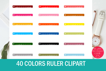 Preview of 40 Colors Ruler Clipart- Scale Clipart