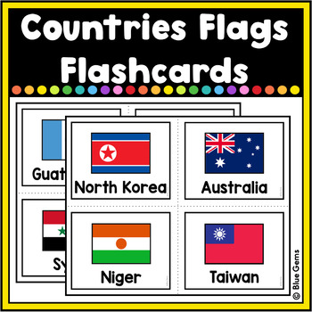 Preview of 40 Countries Flags Flashcards (Set 2)