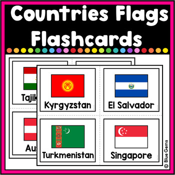 Preview of 40 Countries Flags Flashcards (Set 3)