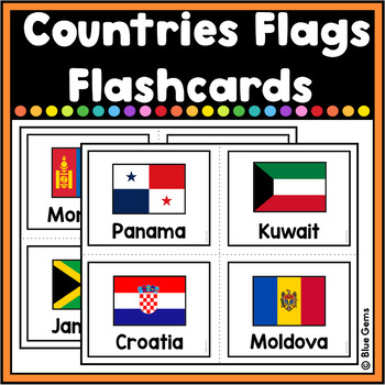 Preview of 40 Countries Flags Flashcards (Set 4)