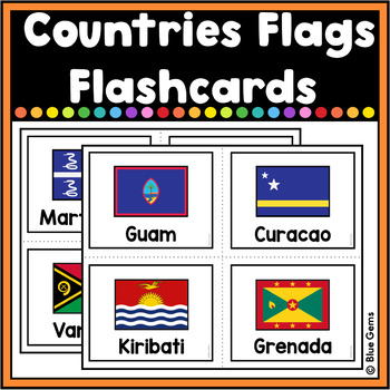 Preview of 40 Countries Flags Flashcards (Set 5)