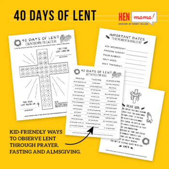 Preview of 40 Days of Lent - Countdown to Easter & Activities for Kids