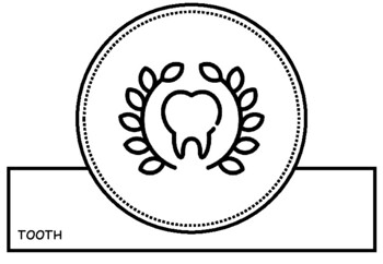 Preview of 40 Dental Care Crown Craft Activity, Dental Month Activity Color, Cut and Paste