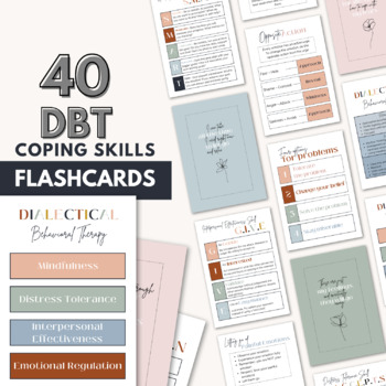 Preview of 40 Dialectical Behavior Therapy (DBT) Coping Skills Flashcards