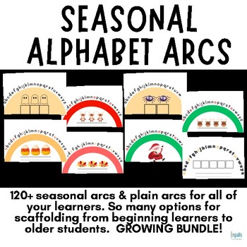 Preview of 140+ Seasonal & Generic Alphabet Arcs - Growing - Science of Reading Aligned