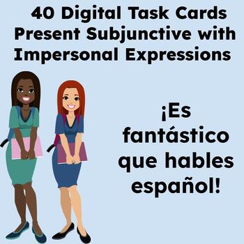 Preview of 40 Digital Task Cards with Impersonal Expressions Only
