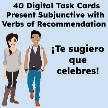 Preview of 40 Digital Task Cards with Verbs of Recommendation Only