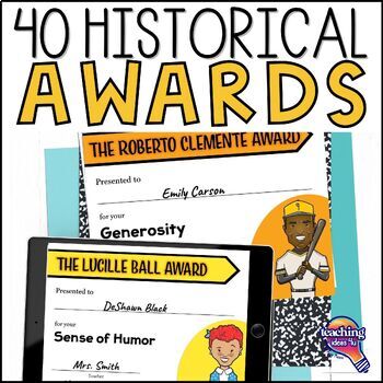 Preview of 40 Editable End of the Year Awards: Famous People in History & Character Traits