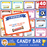 40 Editable  Soccer Candy Bar Award Certificates, Award Ce