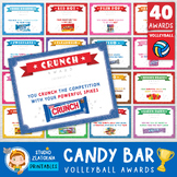 40 Editable Volleyball Candy Bar Award Certificates, Award