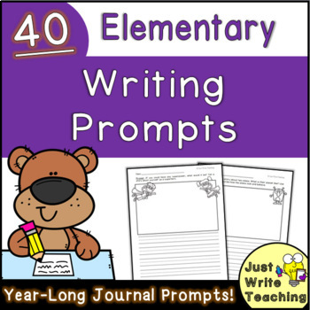 Back to School - 40 Elementary Writing Prompts (100+ pages) Distance ...