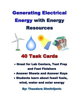 Preview of 40 Energy Resources Task Cards *Answer Key Included