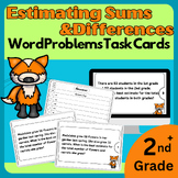 40 Estimating Sums and Differences Word Problems Task Cards