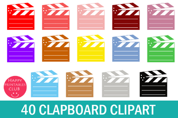 Preview of 40 Film Clapboard Clipart-Movies Clapboard Clipart- Film Clapper Board Clipart