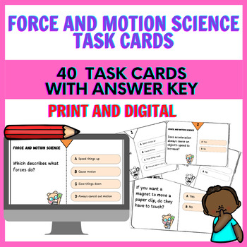 Preview of 40 Force and Motion Explorers - Force and Motion Science Task Cards