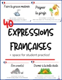 40 French Expressions Posters - Full page with space for s