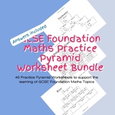 40 GCSE Foundation Maths Practice Pyramid Worksheet Bundle