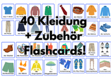 40 German Flashcards on Kleidung and Zubehör!!!