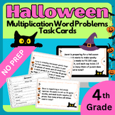 40 Halloween Multiplication Word Problems Task Cards | 4th Grade