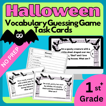 Preview of 40 Halloween Vocabulary Guessing Game Task Cards
