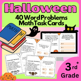 40 Halloween Word Problems Math Task Cards